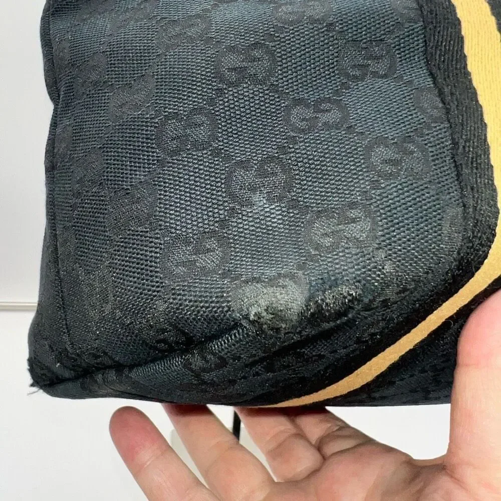 Gucci Vintage Jolicoeur GG Monogram Canvas Medium Tote Black